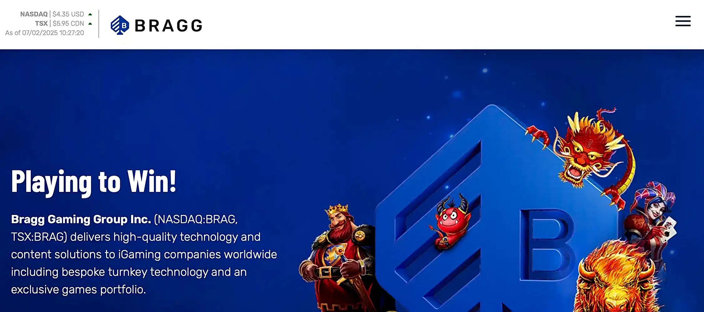 bragg gaming igaming b2b provider